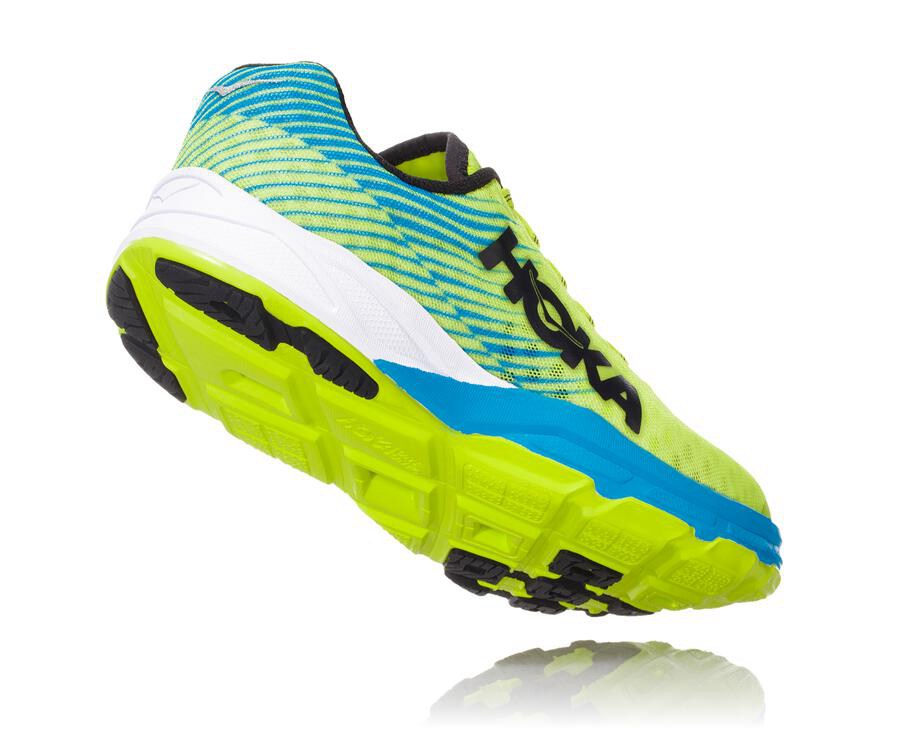 Hoka One One Evo Carbon Rocket Löparskor Herr - Gröna/Blå - LOCBX-5362